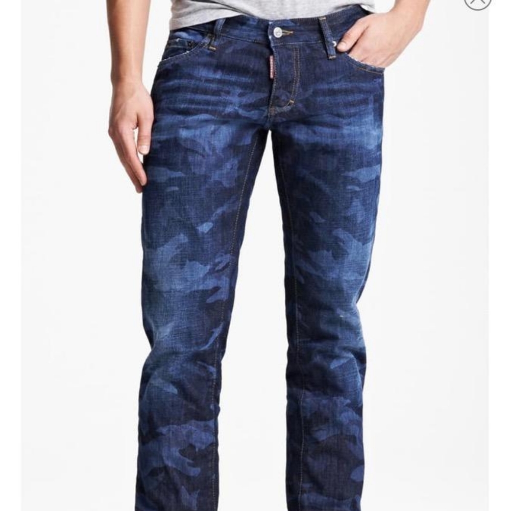DSQUARED2 Camo Print Slim Jeans 48
